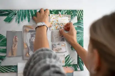 Tropical Leaves Printed Cork Memo Board