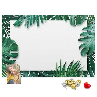 Printed Cork Memo Board Tropical leaves