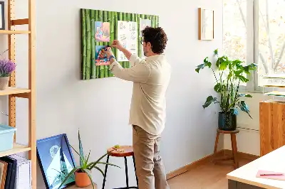 Bamboo framed cork memo board