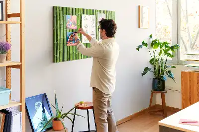 Bamboo framed cork memo board