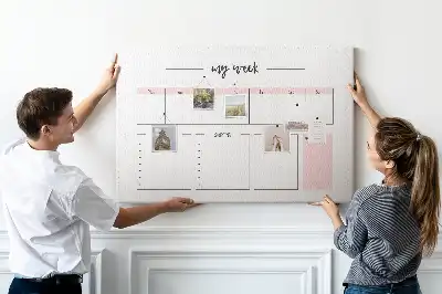 Printed Cork Weekly Planner Memo Board