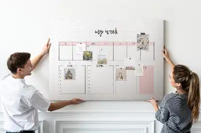 Printed Cork Weekly Planner Memo Board