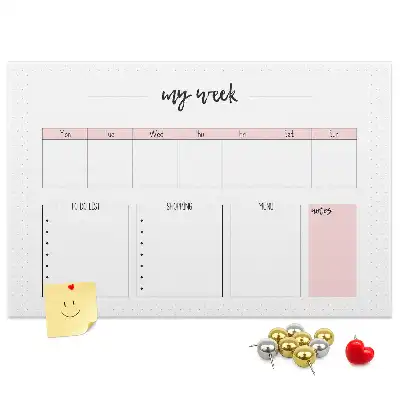 Printed Cork Weekly Planner Memo Board