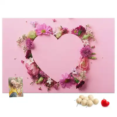 Heart of Flowers Cork Memo Board