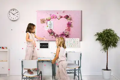 Heart of Flowers Cork Memo Board