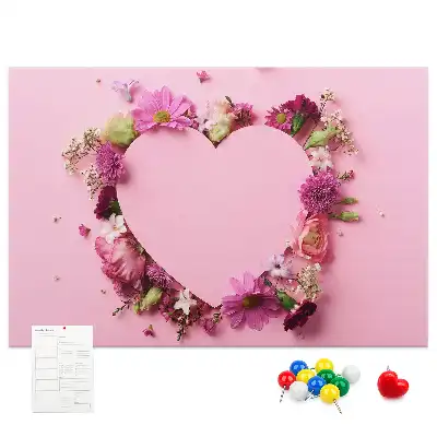 Heart of Flowers Cork Memo Board