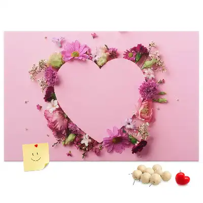 Heart of Flowers Cork Memo Board