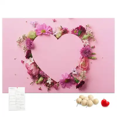 Heart of Flowers Cork Memo Board