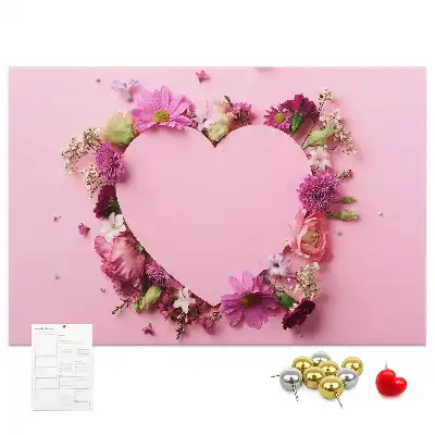 Heart of Flowers Cork Memo Board