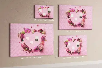 Heart of Flowers Cork Memo Board