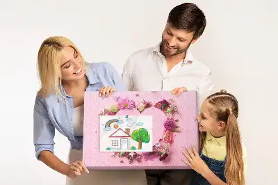 Cork memo board Heart of flowers