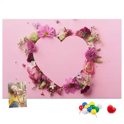 Heart of Flowers Cork Memo Board