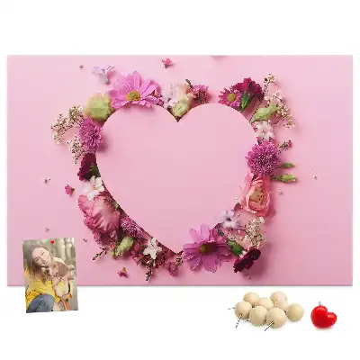 Heart of Flowers Cork Memo Board