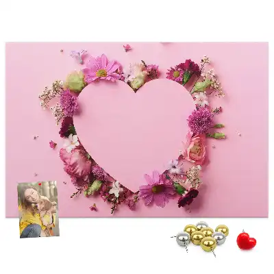 Heart of Flowers Cork Memo Board