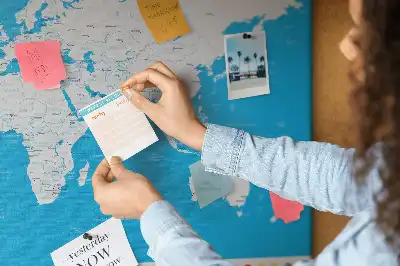 World Map Printed Cork Board with Countries Outline