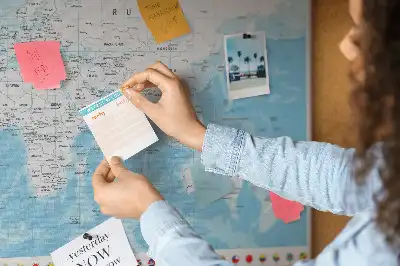 Cork Memo Board with Continent Map Illustration