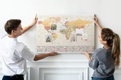 Printed Cork Board World Map
