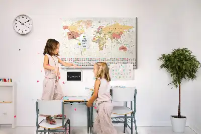 Printed Cork Board World Map