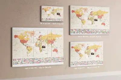 Printed Cork Board World Map