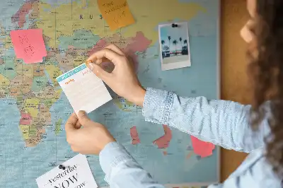 Printed Cork Memo Board Geography world map