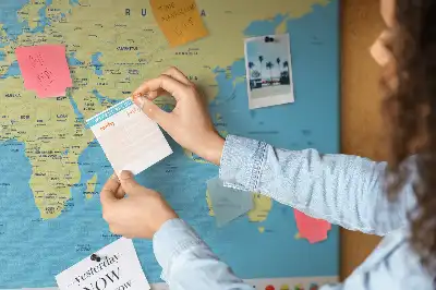 Classic world map cork memo board