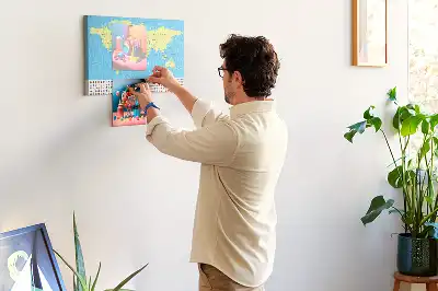 Cork memo board Classic world map