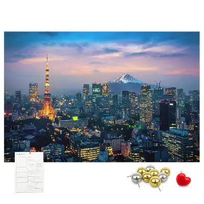 City at night cork memo board