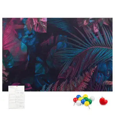 Printed Cork Board Exotic flowers