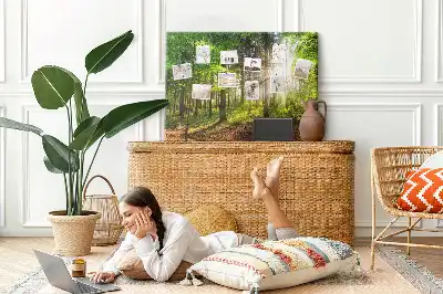 Printed Cork Board Forest sunrise