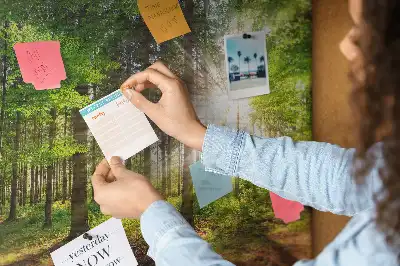 Printed Cork Board Forest sunrise