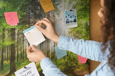 Printed Cork Board Forest sunrise