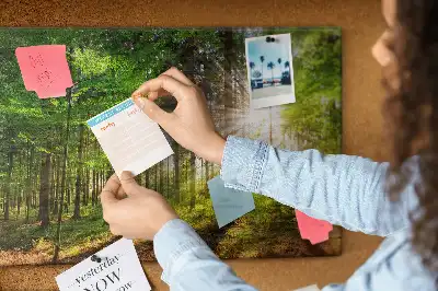 Printed Cork Board Forest sunrise