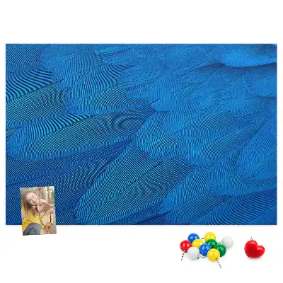 Printed Cork Memo Board Bird feather