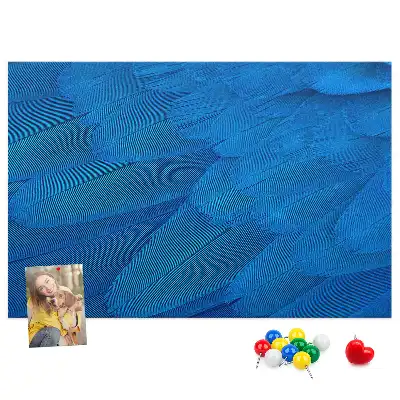 Printed Cork Memo Board Bird feather