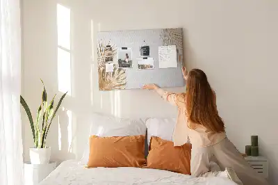 Tropical leaves cork memo board