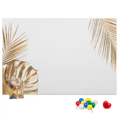 Tropical leaves cork memo board