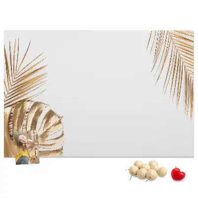Tropical leaves cork memo board