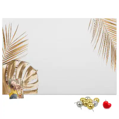 Tropical leaves cork memo board