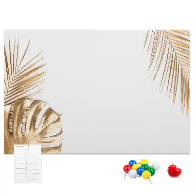 Tropical leaves cork memo board