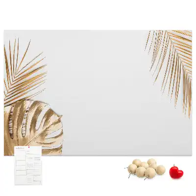 Tropical leaves cork memo board