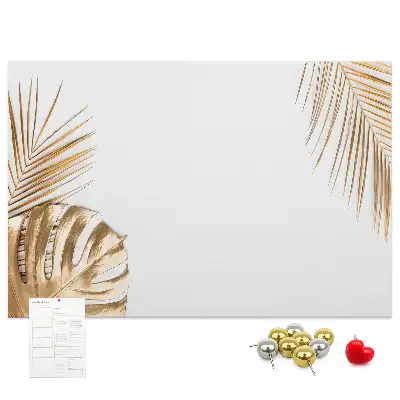 Tropical leaves cork memo board