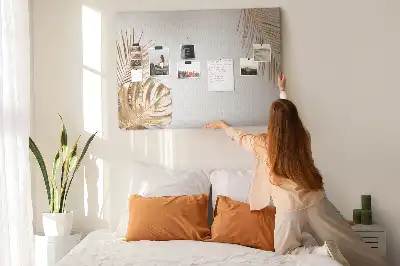 Tropical leaves cork memo board