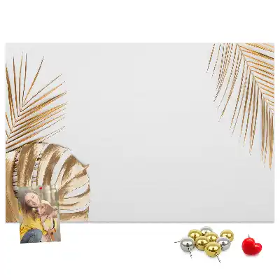 Tropical leaves cork memo board