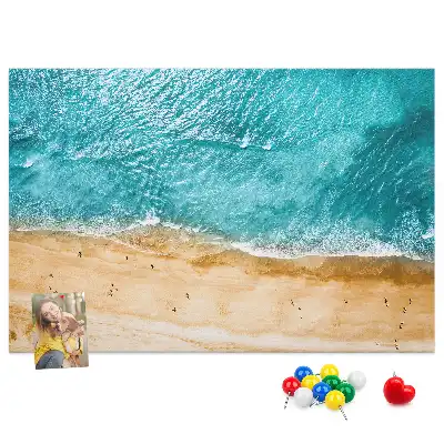 Sea Beach People Printed Cork Board