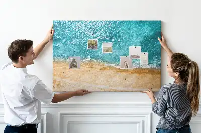 Sea Beach People Printed Cork Board