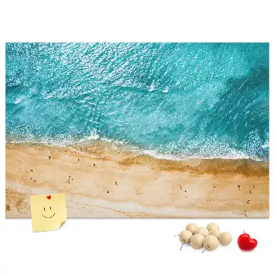 Printed Cork Board Sea beach people