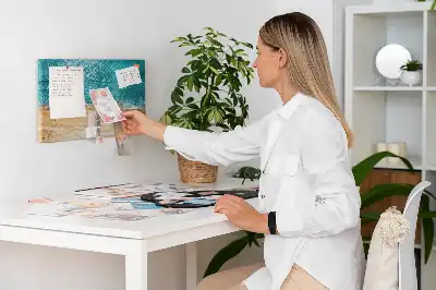 Printed Cork Board Sea beach people