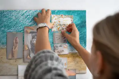 Printed Cork Board Sea beach people