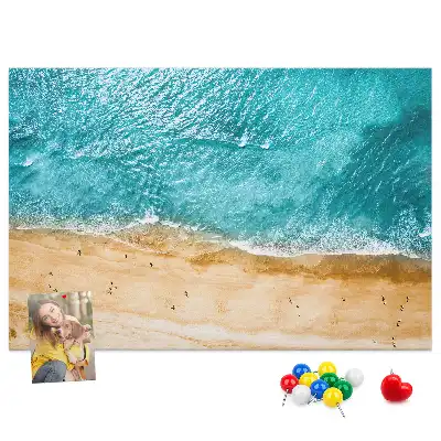 Sea Beach People Printed Cork Board