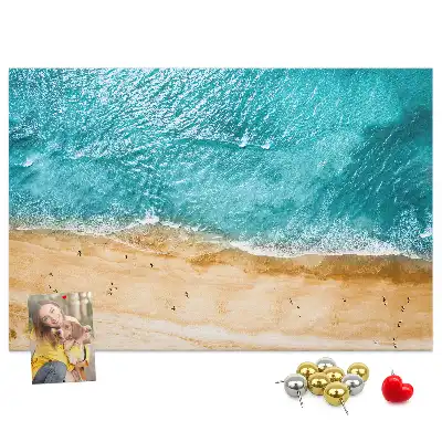 Sea Beach People Printed Cork Board